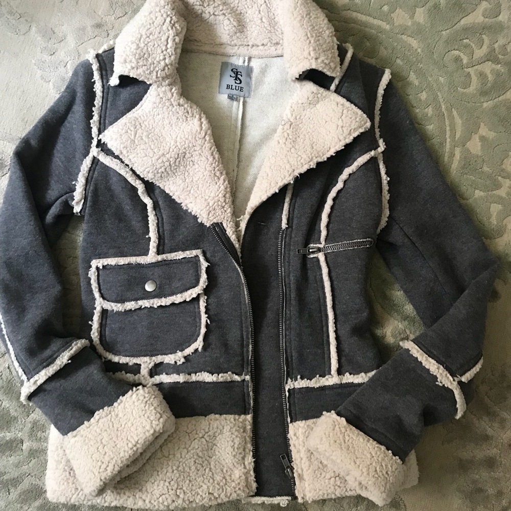 Cute grey/blue jacket 70%cotton